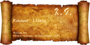 Kauser Ilona névjegykártya